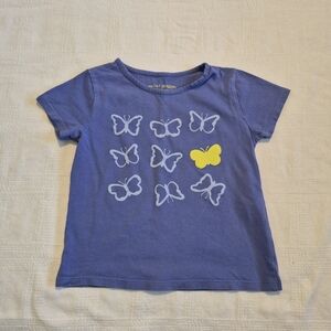 Mini Boden girls 4-5 years lt purple & yellow short sleeve shirt, GUC for age